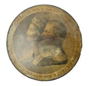 Early 19th century Napoleonic circular papier mache snuff box