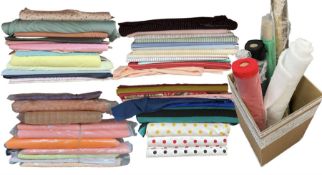 Haberdashery Shop Stock: Rolls of fabric to include striped cottons