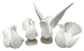 Four Lladro dove figures