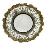 Burleigh ware convex wall mirror with gilt and floral design