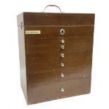 Mid 20th century portable dentist mahogany cabinet