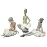 Three Lladro ballerina figures