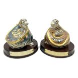 Two Royal Crown Derby paperweights