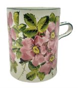 Early 20th century Wemyss large mug in wild rose pattern