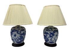 Pair of Chinese ginger jar style lamps