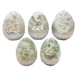 Set of five Lladro limited edition easter eggs for the years 1993