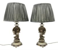 Pair of modern large table lamps
