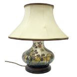 Moorcroft table lamp of squat baluster form