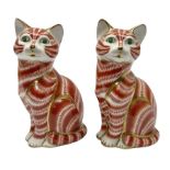 Two Royal Crown Derby Ginger Tom cat paperweights