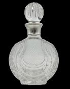Modern silver mounted glass decanter