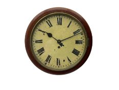 Early 20th century single Fusee wall clock with a 12� painted dial