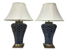 Pair of large lamps of tapering form