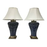 Pair of large lamps of tapering form