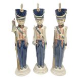 Three Lladro soldier figures