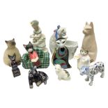 Quantity of cat figures to include Royal Albert Beatrix Potter Mrs Ribby figure