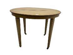 Edwardian mahogany and satinwood banded oval table