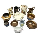 Group of Victorian and later copper lustre