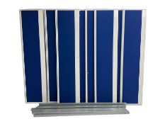Set eight office desk screens in blue fabric