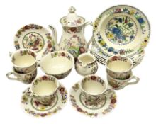 1930s Mason's Ironstone Strathmore coffee service for six