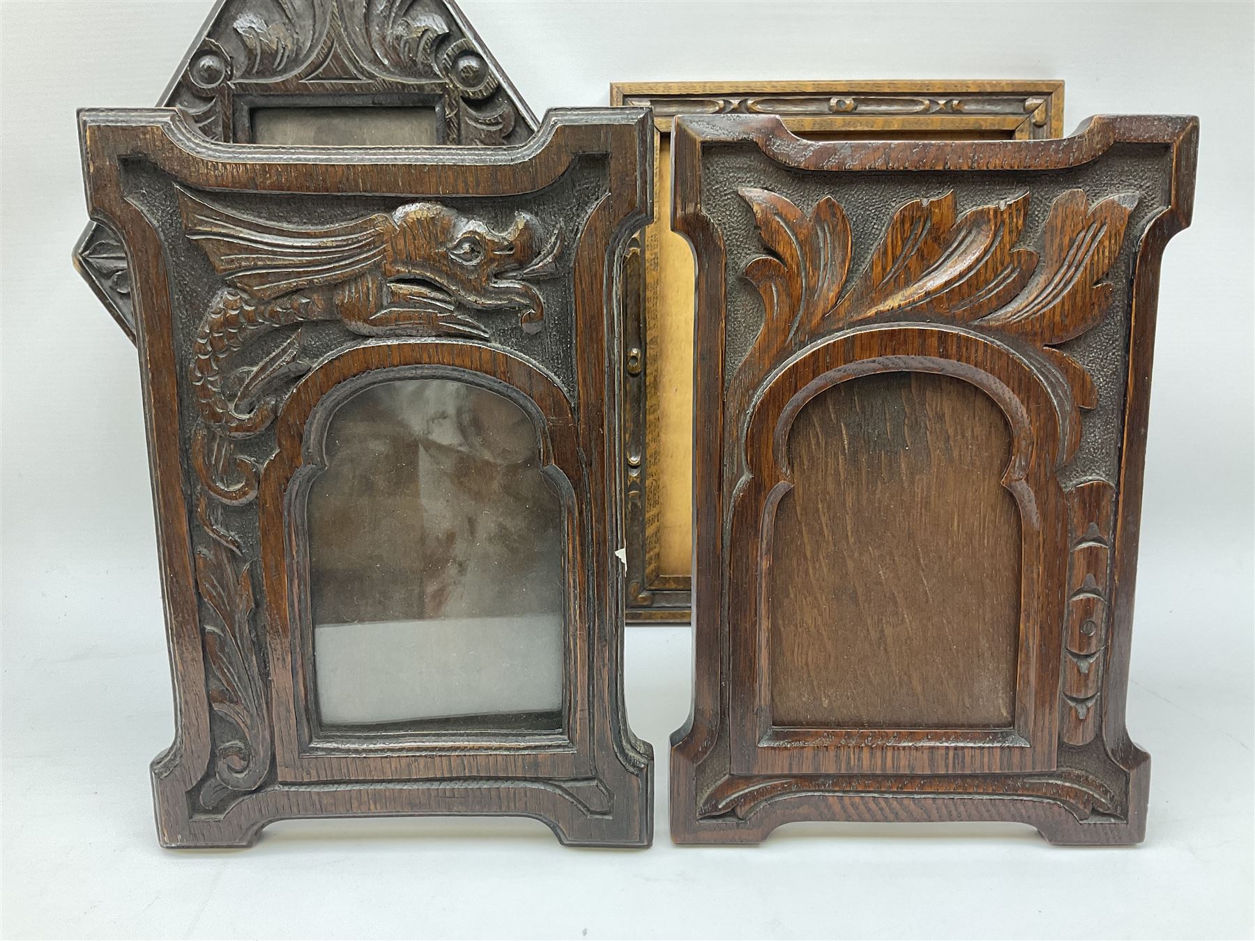 Four carved oak picture frames - Image 4 of 7