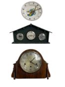 Three mantle clocks including a Westminster chiming clock