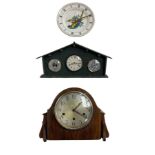 Three mantle clocks including a Westminster chiming clock