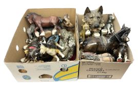 Quantity of animal figures to include matte Beswick Shire horse model 2578