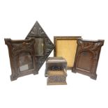 Four carved oak picture frames