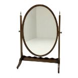 Mahogany framed Georgian style oval dressing table mirror