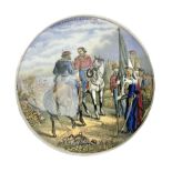 Victorian prattware Meeting of Garibaldi and Victor Emmanuel pot lid and pot