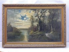 J Reiter (Continental 19th century): River Landscape