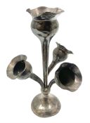 Art Nouveau silver four branch epergne of tulip form