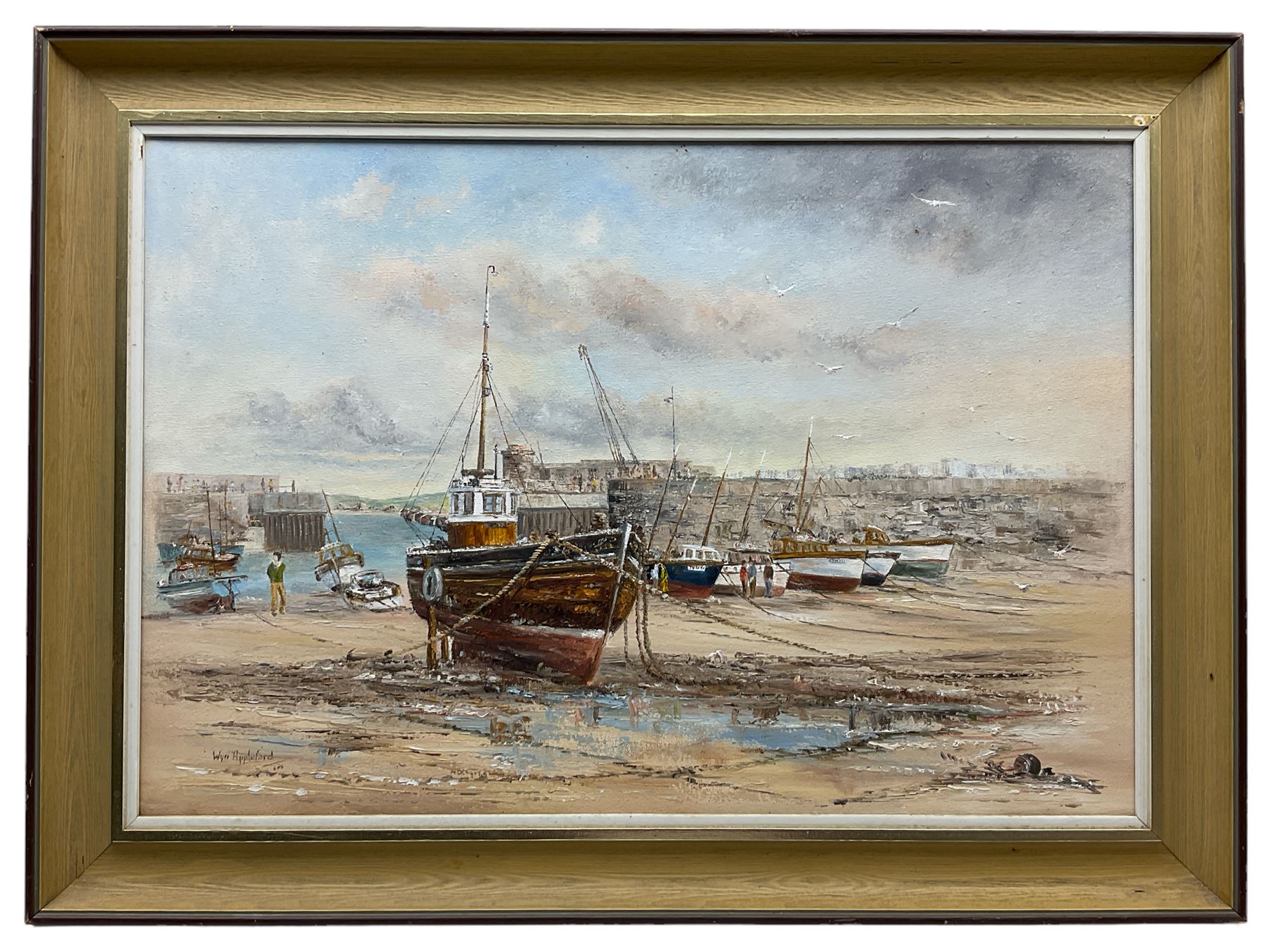 Wyn Appleford (British 1932-2016): Harbour Scene at Low Tide - Image 2 of 2