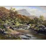 Carl Whitfield (British 1958-): Upland River Landscape