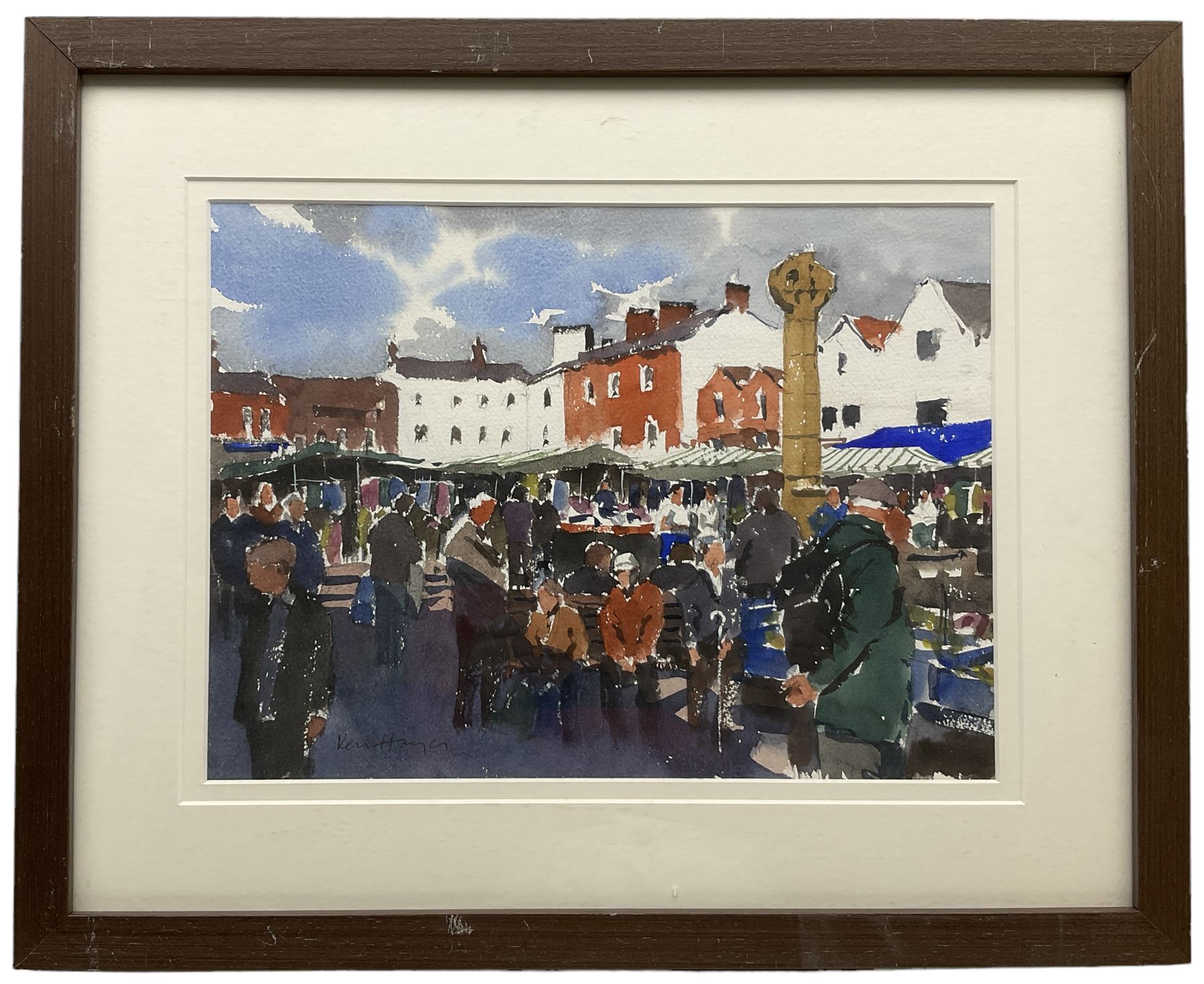 Ken Hayes (British 1962-): Yorkshire Market Place - Image 2 of 2