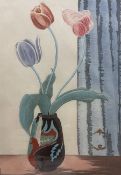 Yoshijiro (Mokuchu) Urushibara (Japanese 1888-1953): 'Tulips'