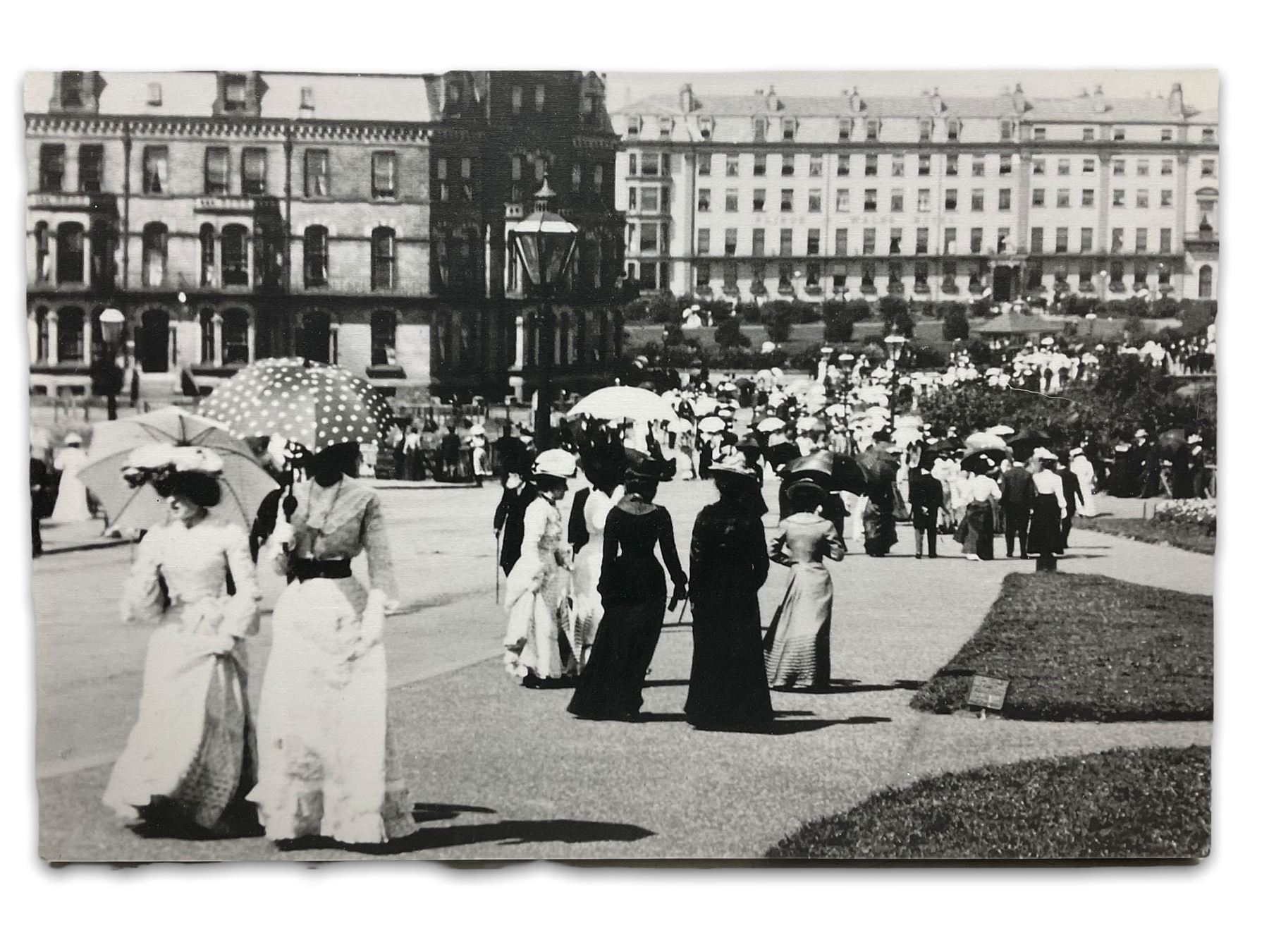 Set five black and white Victorian and later photograph prints of Scarborough on canvas together wit - Image 5 of 7