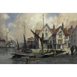 Leonard G Kersley (British 20th century): 'Old Time Wharves'