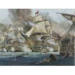 John Cooper (British 1942-): 'HMS Victory at the Battle of Trafalgar 21st October 1805'