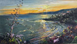 Evaristo Alguacil (Spanish 1954-): Sunset Bay