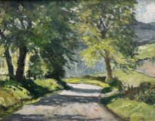 Ken Johnson (British 20th century): Tree Lined Road