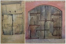 John Hutchinson ( Northern British 1935-2018 ): 'Old Gate' and 'Door in Campiello D. Remer'