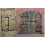 John Hutchinson ( Northern British 1935-2018 ): 'Old Gate' and 'Door in Campiello D. Remer'