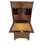 Shaw of London - mahogany secretaire chest