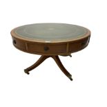 Georgian style yew wood drum table