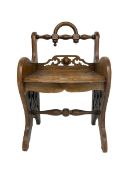 Late 19th century oak low stool