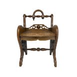 Late 19th century oak low stool