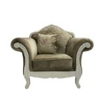 French style white finish armchair