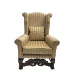 William and Mary style wingback armchair