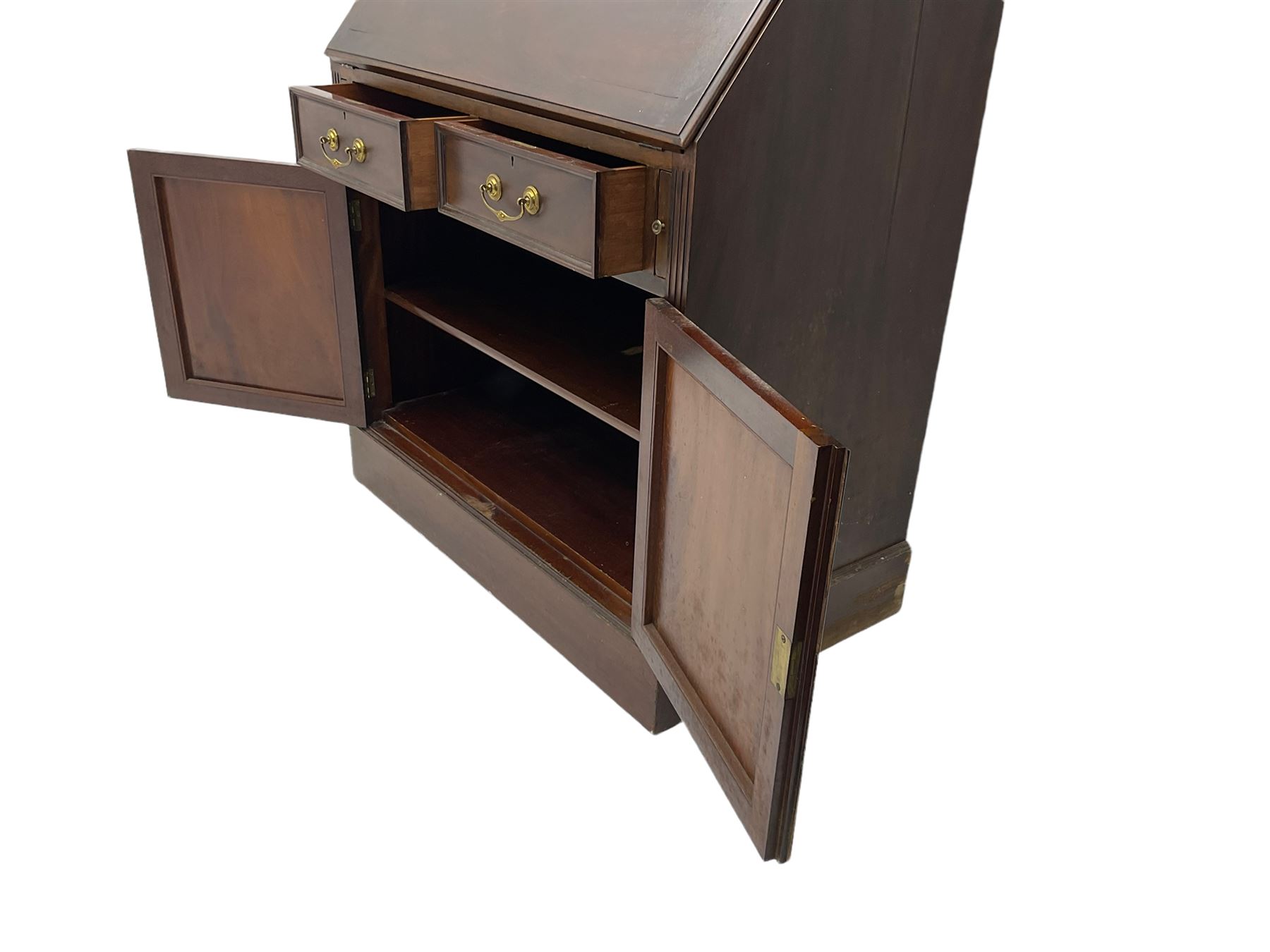 Late 19th century mahogany bureau bookcase - Image 4 of 5